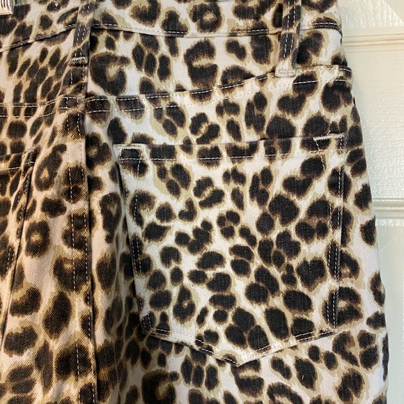 Frame Denim Ali High Rise Cigarette Jeans Leopard Print Size 24 - Picture 9 of 16